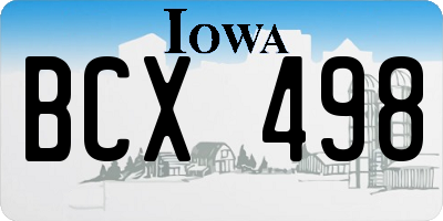IA license plate BCX498