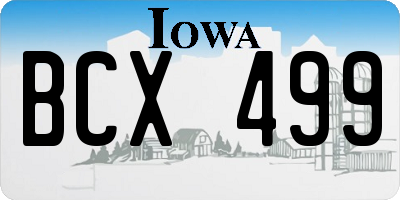 IA license plate BCX499
