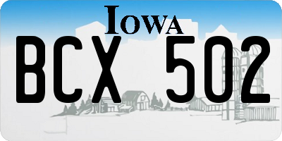 IA license plate BCX502