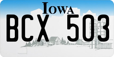 IA license plate BCX503