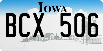 IA license plate BCX506