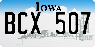 IA license plate BCX507