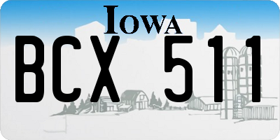 IA license plate BCX511