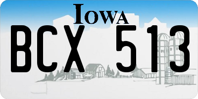 IA license plate BCX513