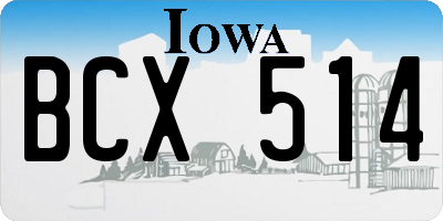 IA license plate BCX514