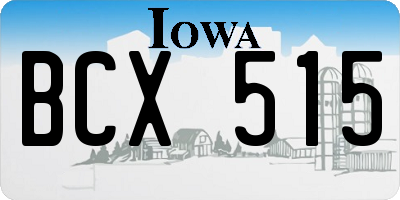 IA license plate BCX515