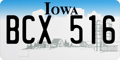 IA license plate BCX516