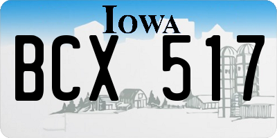 IA license plate BCX517