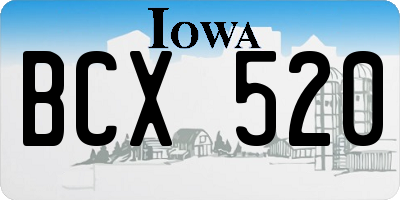 IA license plate BCX520