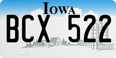 IA license plate BCX522