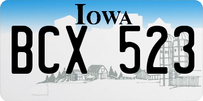 IA license plate BCX523