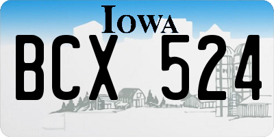 IA license plate BCX524