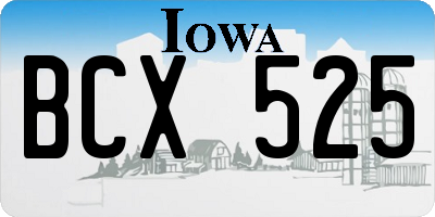 IA license plate BCX525