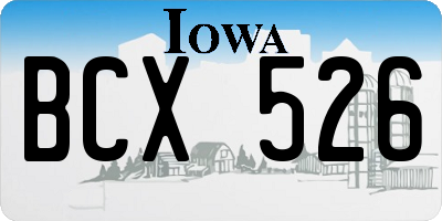 IA license plate BCX526