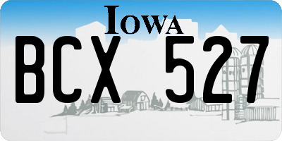 IA license plate BCX527