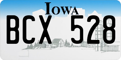 IA license plate BCX528