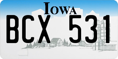 IA license plate BCX531