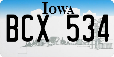 IA license plate BCX534