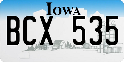 IA license plate BCX535