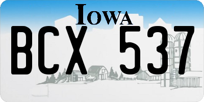 IA license plate BCX537