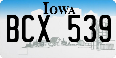 IA license plate BCX539