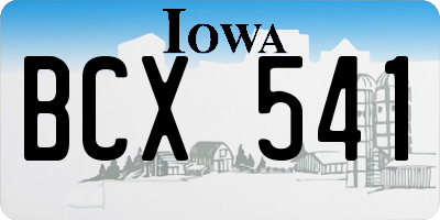 IA license plate BCX541