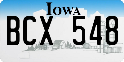 IA license plate BCX548