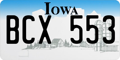 IA license plate BCX553