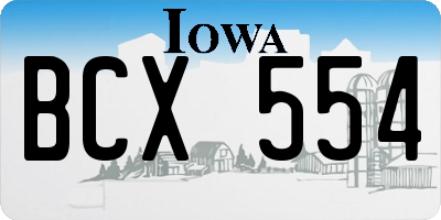 IA license plate BCX554