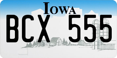IA license plate BCX555
