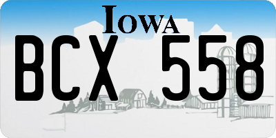 IA license plate BCX558