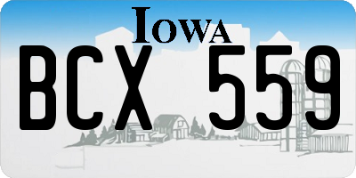 IA license plate BCX559