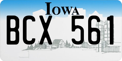 IA license plate BCX561