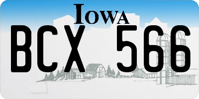IA license plate BCX566