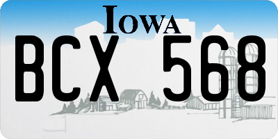 IA license plate BCX568