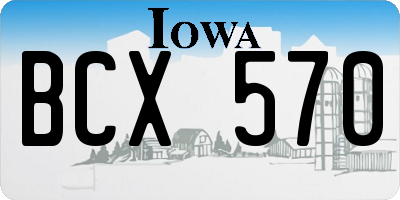 IA license plate BCX570