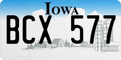 IA license plate BCX577