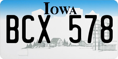 IA license plate BCX578