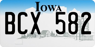 IA license plate BCX582