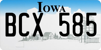 IA license plate BCX585