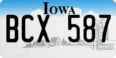 IA license plate BCX587