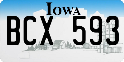 IA license plate BCX593