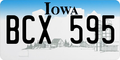 IA license plate BCX595