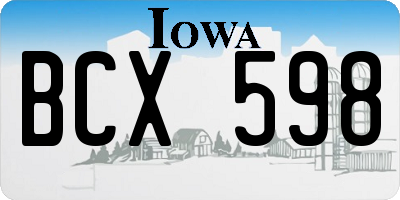 IA license plate BCX598