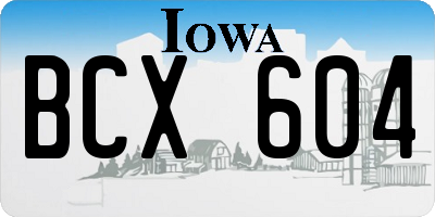 IA license plate BCX604