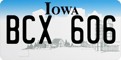 IA license plate BCX606