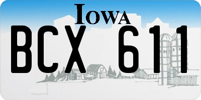 IA license plate BCX611