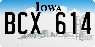 IA license plate BCX614