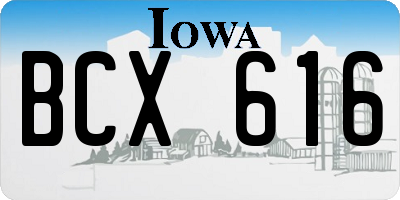 IA license plate BCX616