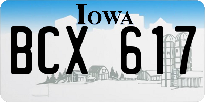 IA license plate BCX617